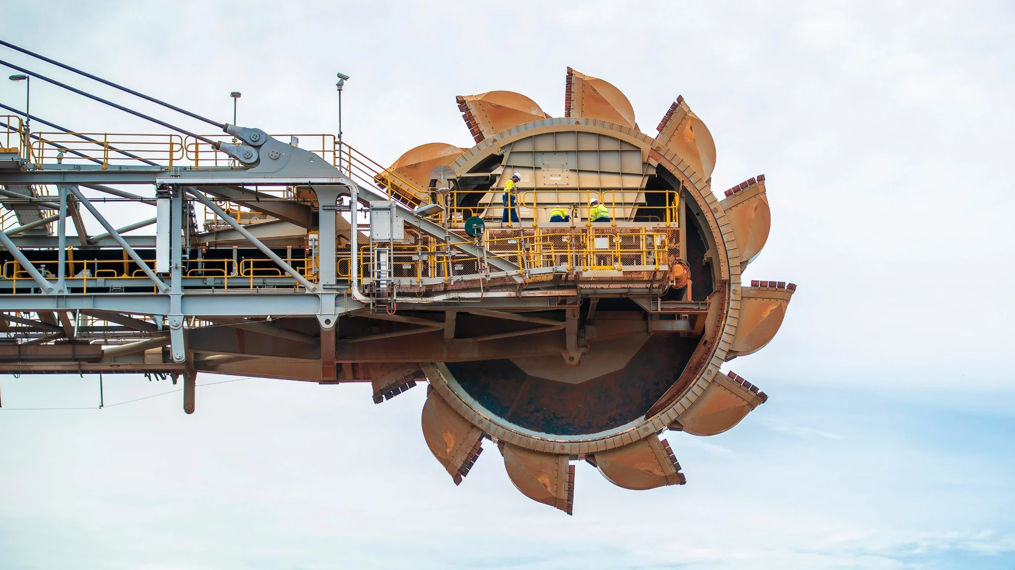Bucket-wheel reclaimer and structural machinery at Weipa